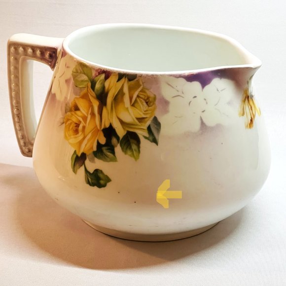 J&C Bavaria Vintage Antique Large Pitcher Hand Painted Porcelain Roses Germany - Picture 13 of 13